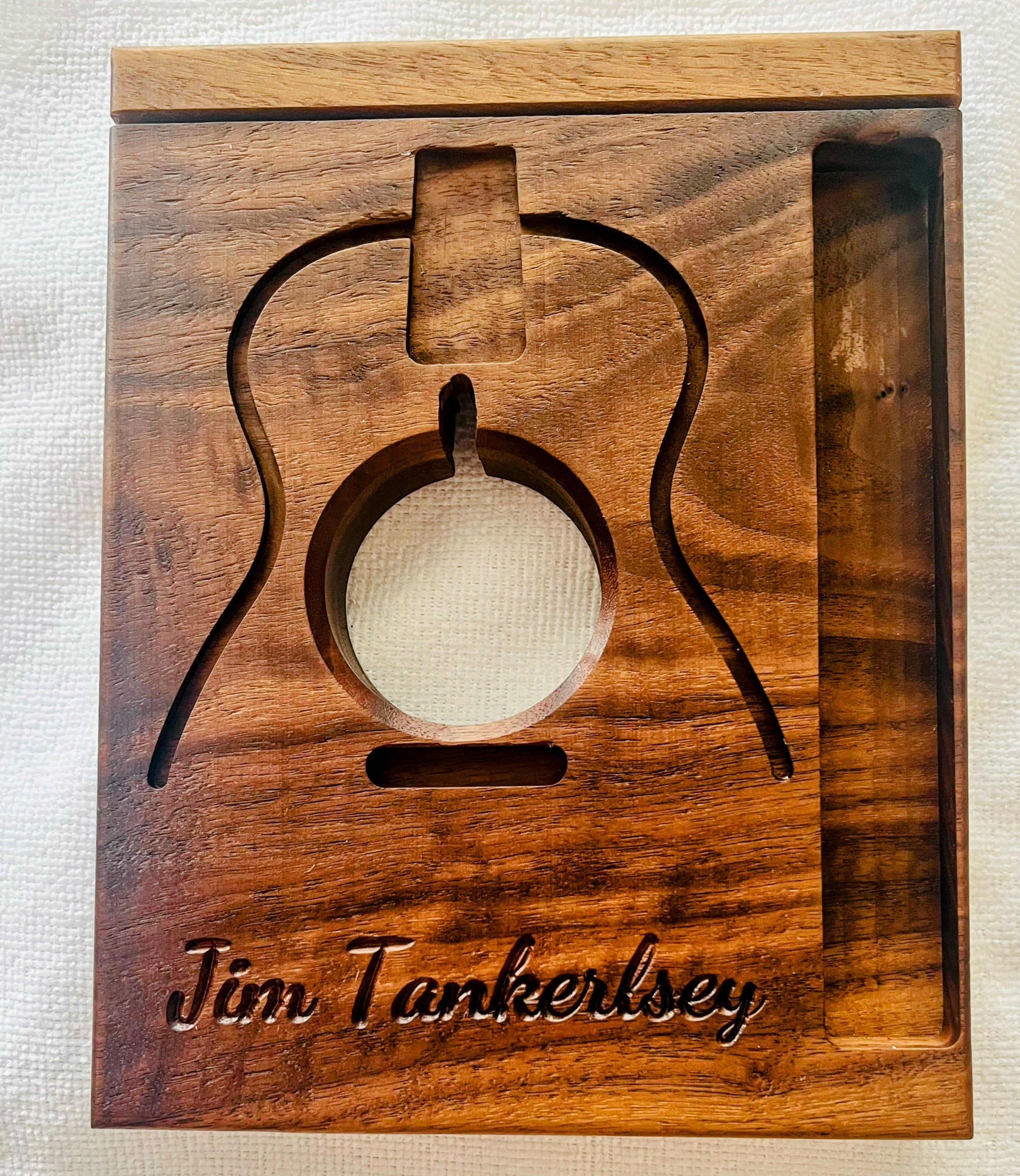 Personalized Guitar Design Tray with Wireless Charger Holder